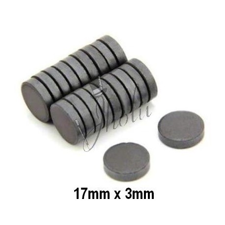 Imán de Ferrita Disco 17mm x 3mm