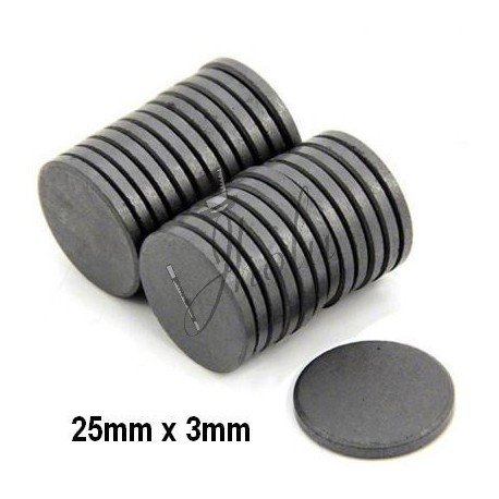 Imán de Ferrita Disco 25mm x 3mm