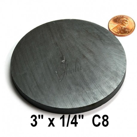 Imán de Ferrita Disco 3" x 1/4" (76mm x 6mm aprox) Grado C8