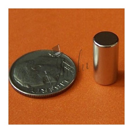 Imán de Neodimio Cilindrico 1/4" x 1/2" (6mm x 12mm aprox) Grado N42