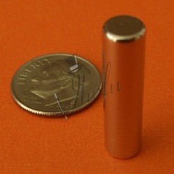 Imán de Neodimio Cilindrico 1/4" x 1" (6mm x 25mm aprox) Grado N42