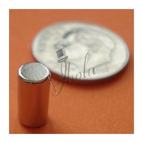 Imán de Neodimio Cilindrico 3/16" x 3/8" (5mm x 10mm aprox) Grado N42